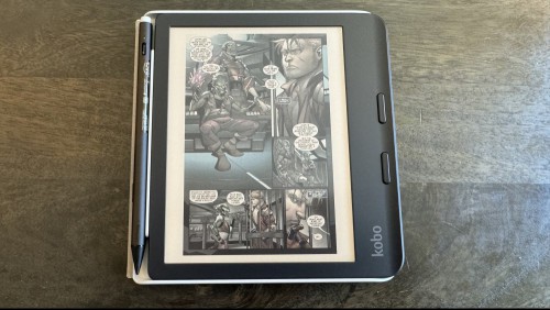 A Guardians of the Galaxy comic displayed on the Kobo Libra Colour