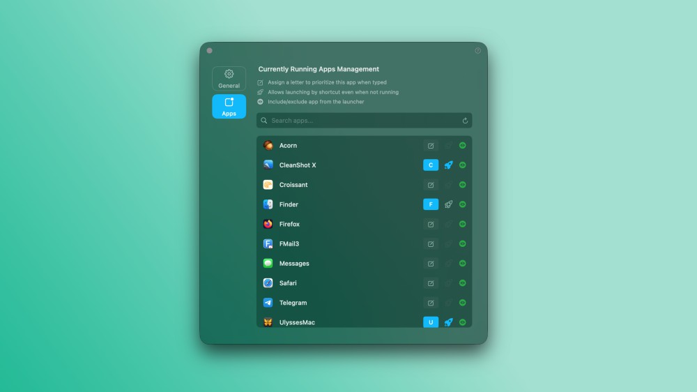Advanced settings in Dory for Mac.