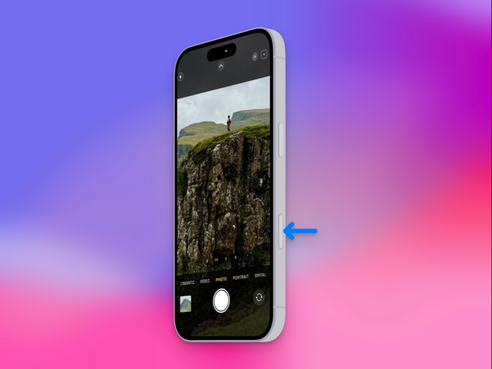 The Camera Control button in iPhone 16.