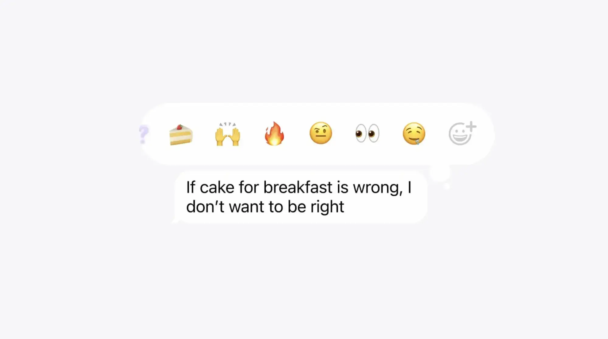 different emojis to use as tapbacks