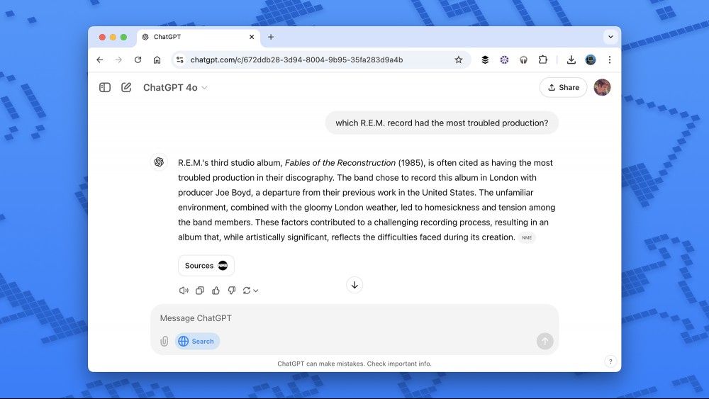 ChatGPT web search