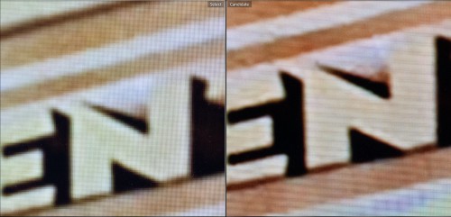 Non-upscaled DVD player on the left vs. upscaled by the UB820 on the right (from a 480p DVD)