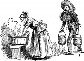 SOME CAME BACK AND CARRIED WATER FOR THEIR WIVES TO WASH CLOTHING.