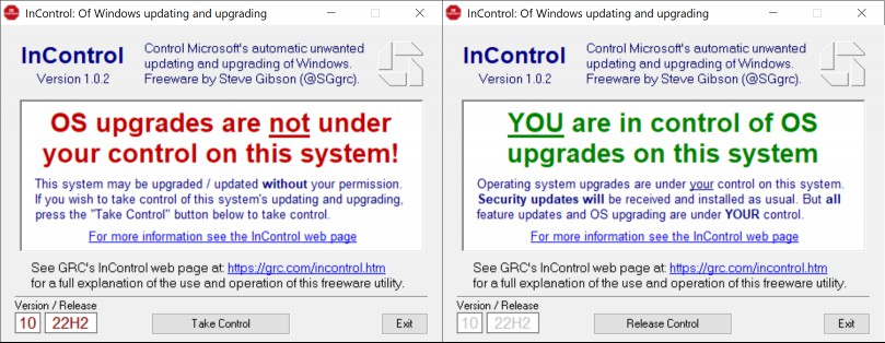 incontrol windows target release update