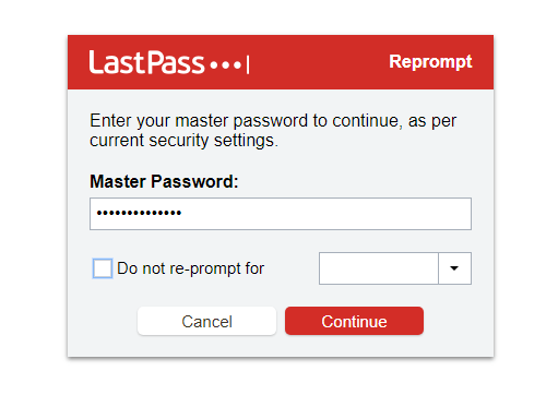 Input Master Password