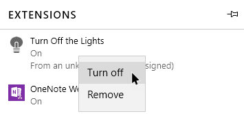 install edge extensions turn off extension