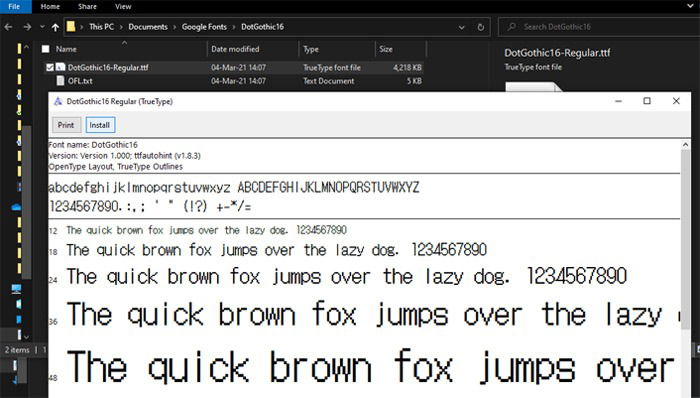 Install Font