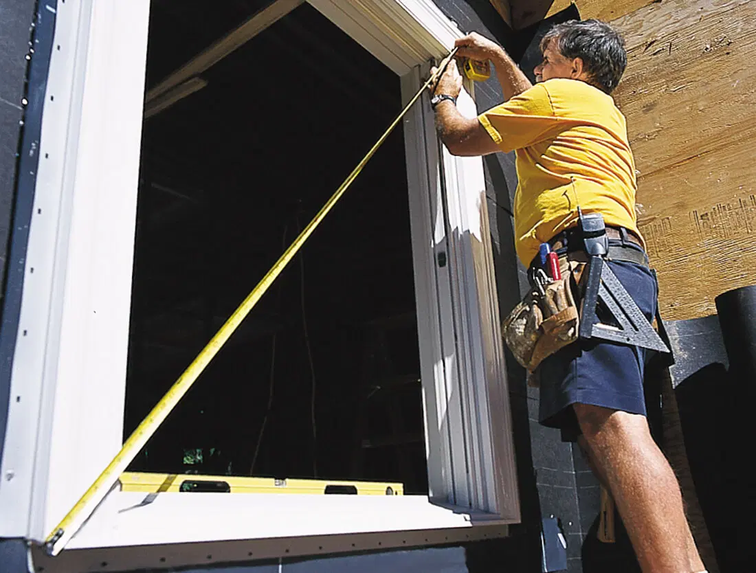diagonally measuring the size of a window opening