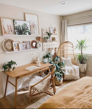 small home office in bedroom corner