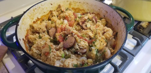 Chicken, Shrimp and Andouille Jambalaya