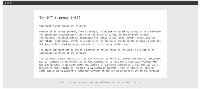 The MIT License website.