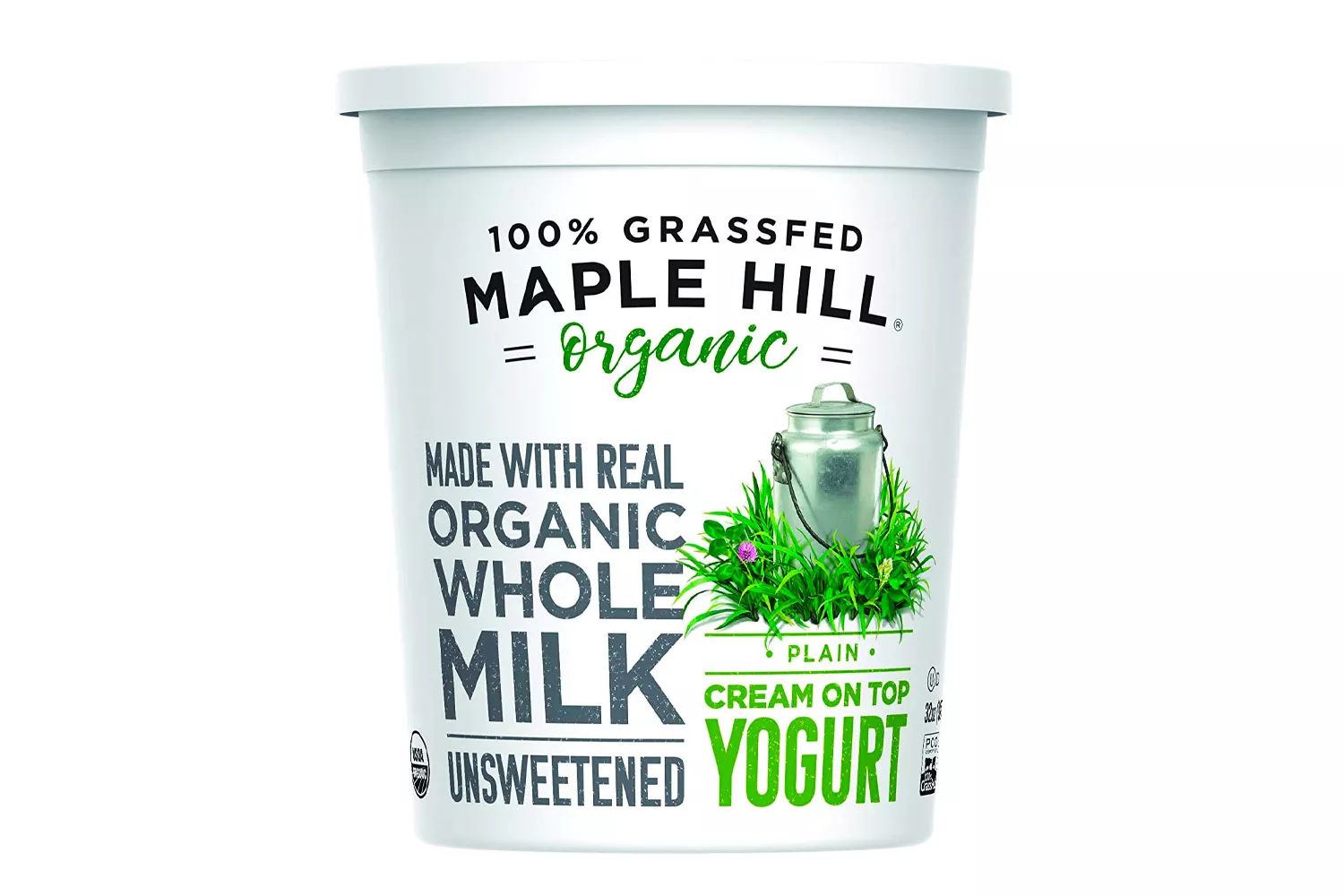 Maple Hill Creamery, Organic Cream on Top Yogurt, 100% Grass Fed, Plain, 32 Ounce