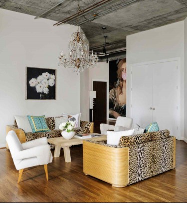 leopard print sofas in loft