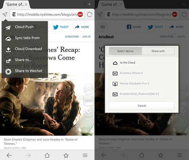 Push to the cloud or to other devices.