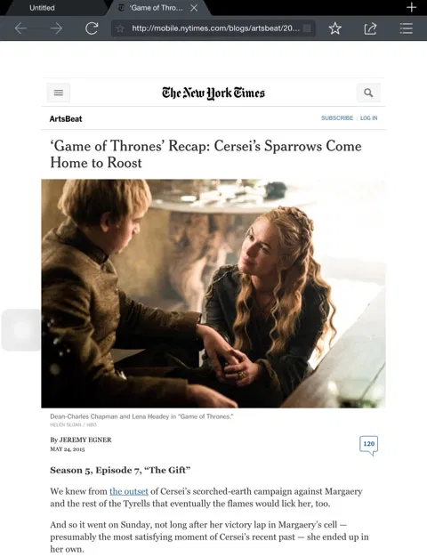 Maxthon Cloud Push iPad view.