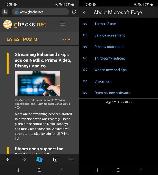 Microsoft Edge Android
