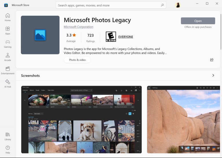 Microsoft Photos Legacy