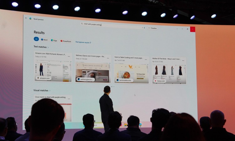 Microsoft showing how to use its Recall feature in Windows 11.