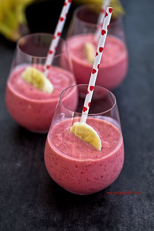 Smoothie de morango e banana