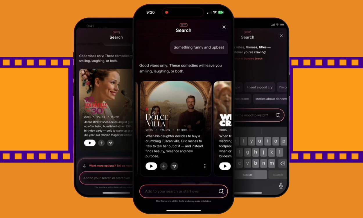 AI search in Netflix on mobile.