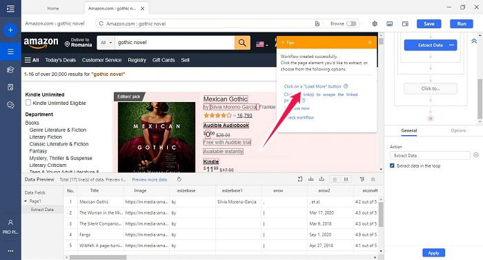 Octoprase 8.4 Web Scraping Tool Update Load More Button