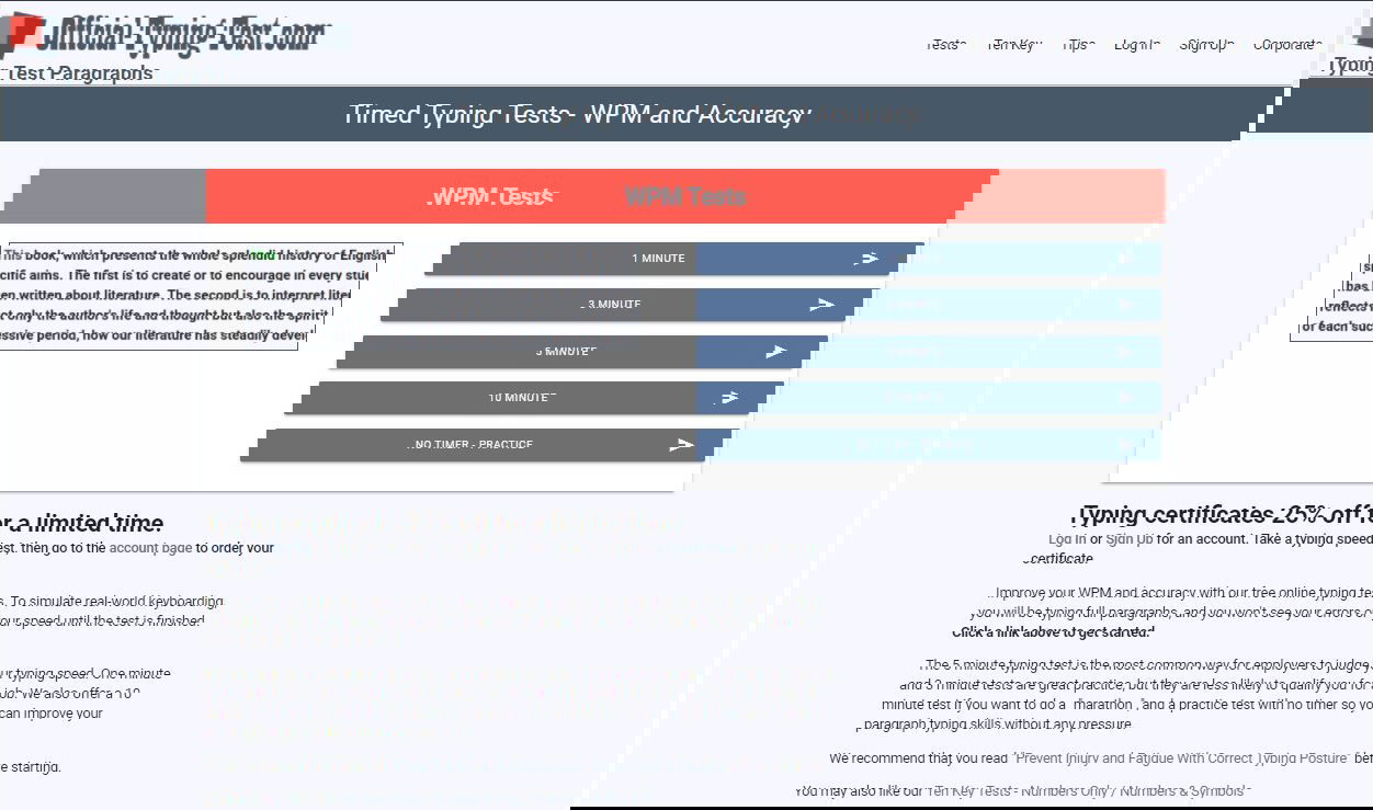 Official Typing Test