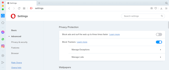 You can add exceptions to Opera's tracker-blocking list.