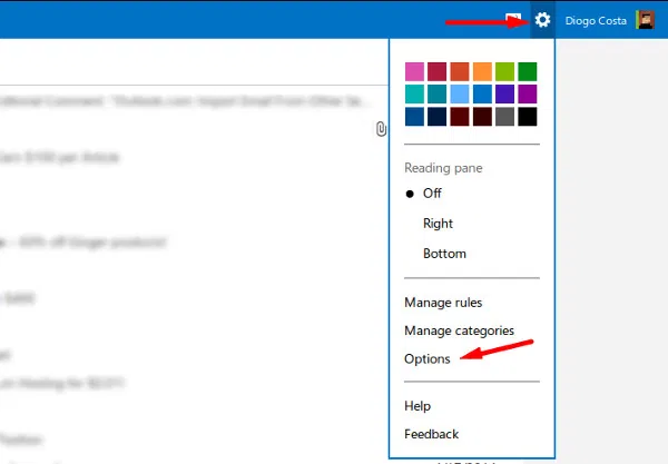 outlookimap-options outlookimap-options