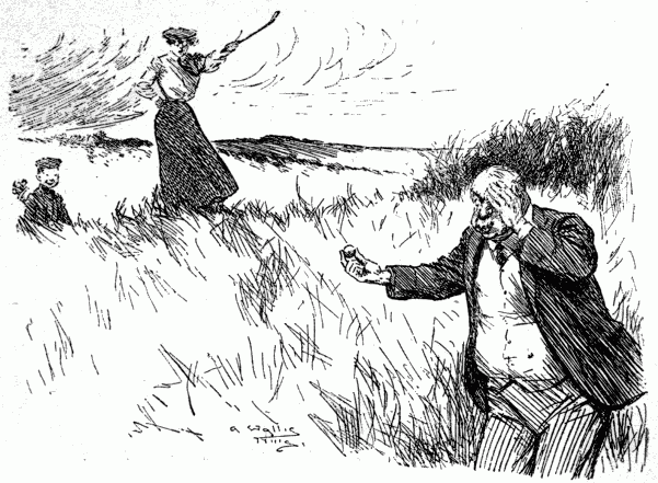 Short-sighted Lady Golfer.