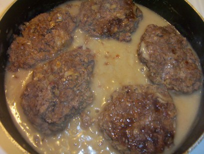 Beef Patties in Onion Gravy