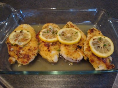 Chicken Scaloppine With Lemon Glaze  (Low Fat and Delicious!)