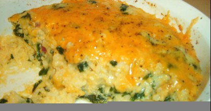 Kittencal's Spinach Parmesan Rice Bake