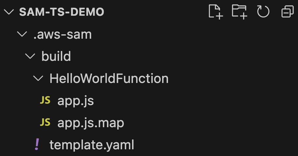 screenshot of the directory tree structure of the default build directory