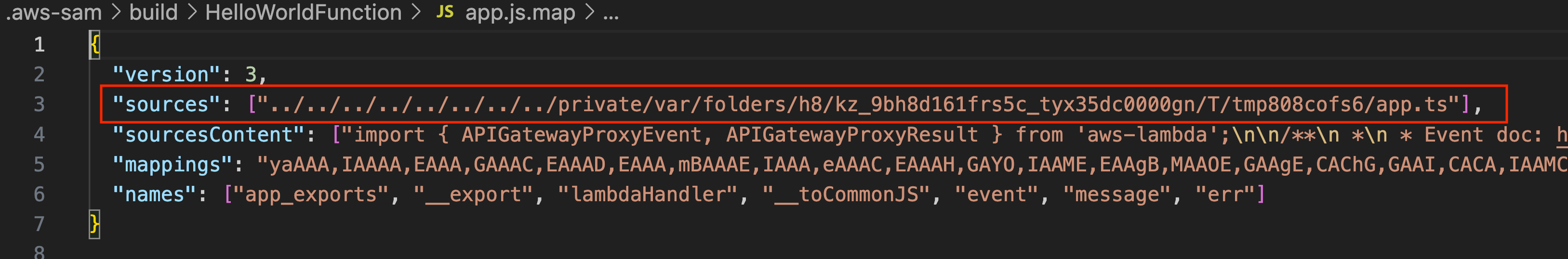 generated sourcemap file witha defective source path