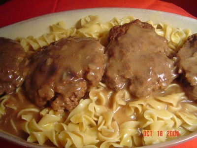 Beef Patties in Onion Gravy