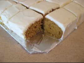 Pumpkin Cake Bars With Cream Cheese Frosting!