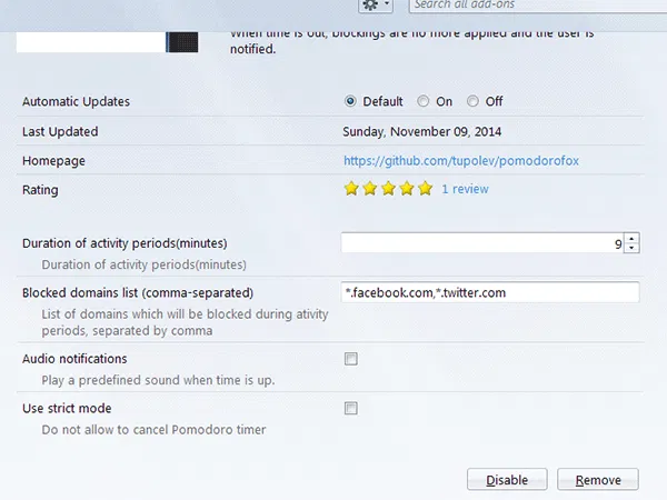 pmodorofox_options pmodorofox_options