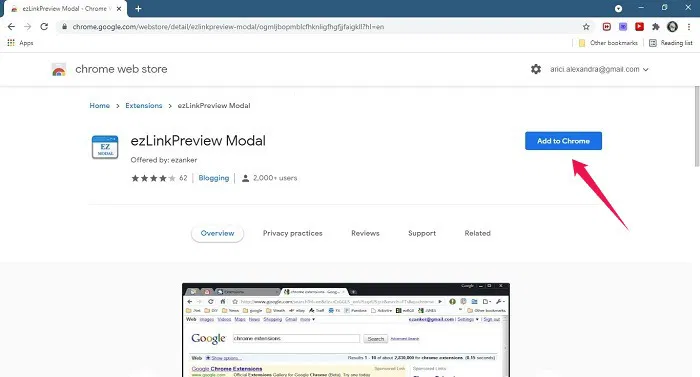 Preview Links Chrome Web Install Extension