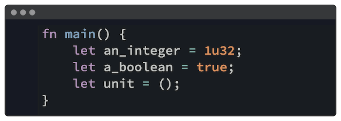 A variable declared in Rust.