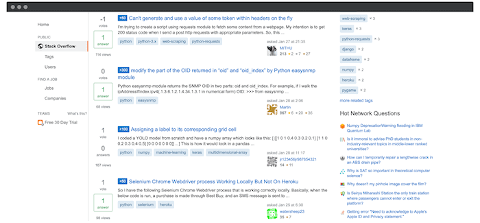 The Stack Overflow website.