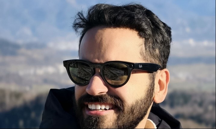 Prakhar Khanna wearing the Ray-Ban Meta Glasses.