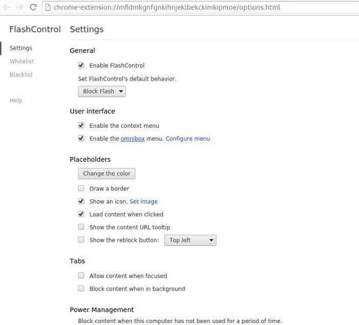 FlashControl extension for Chrome.