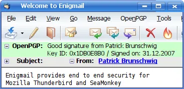 Security addons for Thunderbird - enigmail Security addons for Thunderbird - enigmail