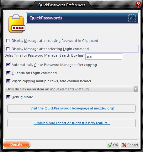 Security addons for Thunderbird - quickpasswords Security addons for Thunderbird - quickpasswords
