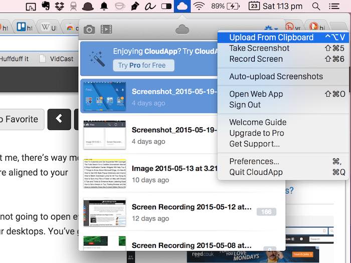 CloudApp app for Mac.