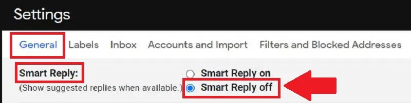 Smart Reply Turn Off Gmail