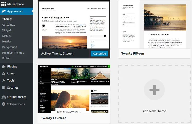 Add new themes to WordPress.