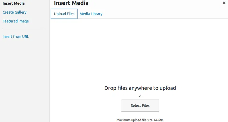 Insert media into WordPress blog post.