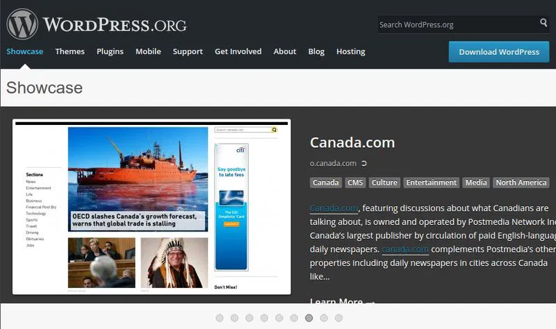WordPress.org showcase.