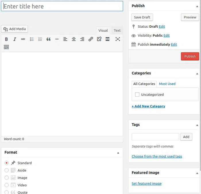 WordPress post editor.